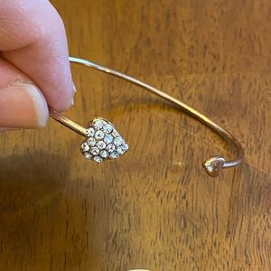 Cuff bracelet with heart embellishment